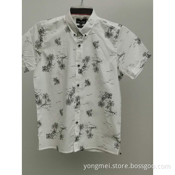 Boys cotton voile pirnt short-sleeve shirt